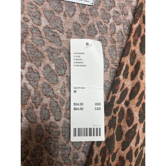 Urban Outfitter Medium Mercer Plunge Mini Dress Leopard Print Brown Deep V-Neck - Picture 9 of 14